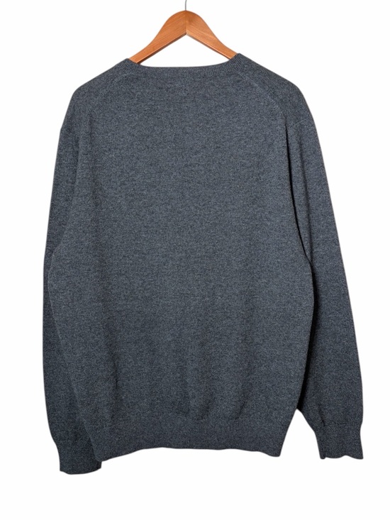 Lands End 100% Cashmere Vneck Sweater Grey Size Large - Picture 3 of 8